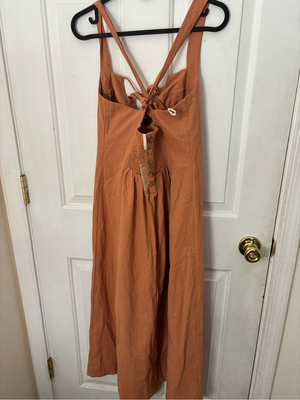 Free People Rust Tie-Front Midi Dress - Picture 2 of 6
